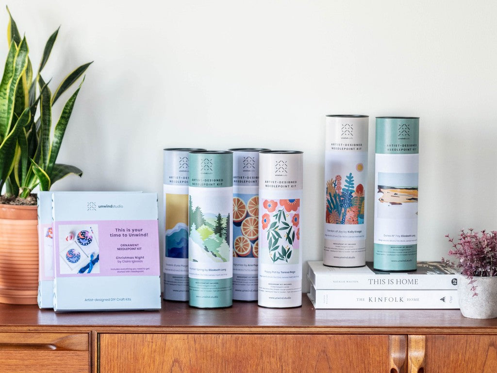 Wholesale Packaging Needlepoint Kits by Unwind Studio